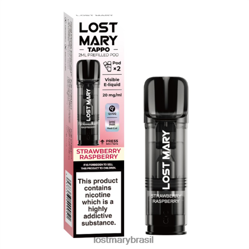 cápsulas pré-cheias de Lost Mary Tappo - 20 mg - 2 unidades H22VDL178 framboesa morango | LOST MARY Online
