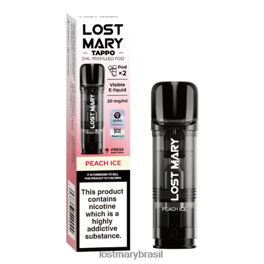 cápsulas pré-cheias de Lost Mary Tappo - 20 mg - 2 unidades H22VDL180 gelo de pêssego | LOST MARY Vape Flavors