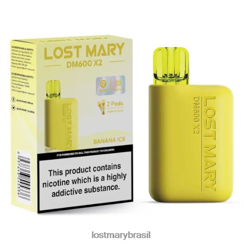 vape descartável perdido mary dm600 x2 H22VDL187 gelo de banana | LOST MARY Vape Sale