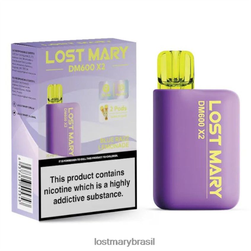vape descartável perdido mary dm600 x2 H22VDL188 limonada razz azul | LOST MARY Online