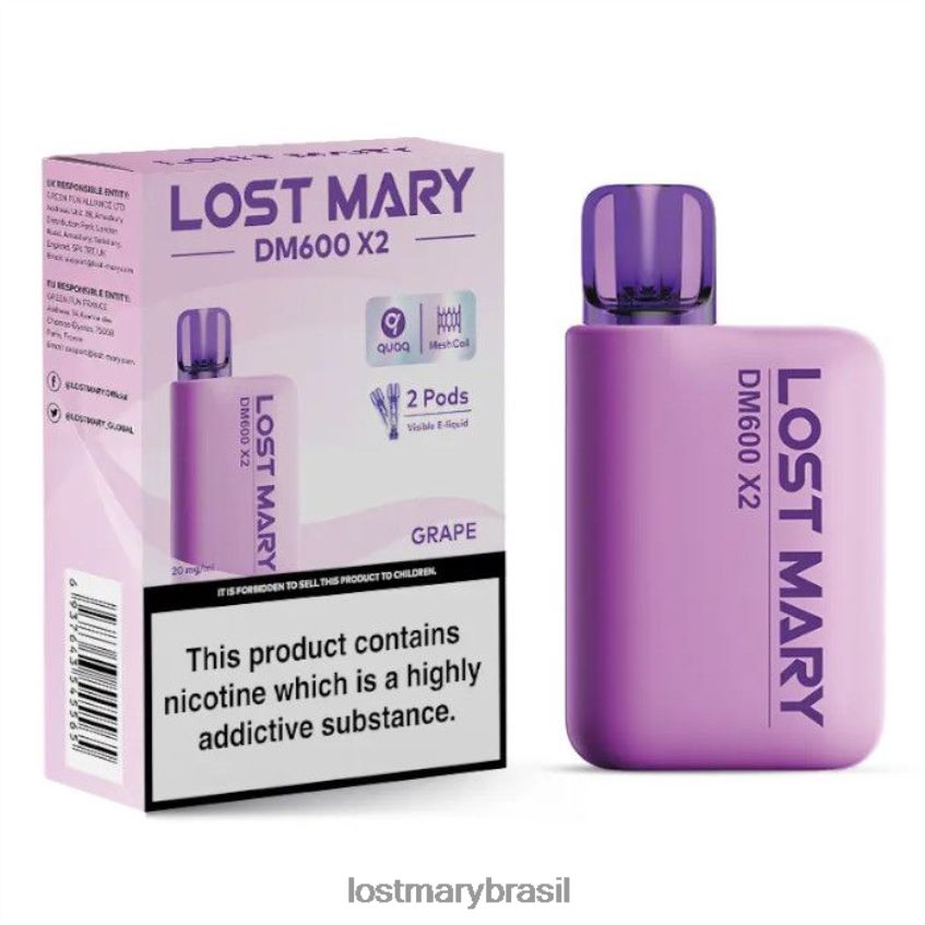 vape descartável perdido mary dm600 x2 H22VDL192 uva | LOST MARY Okusi