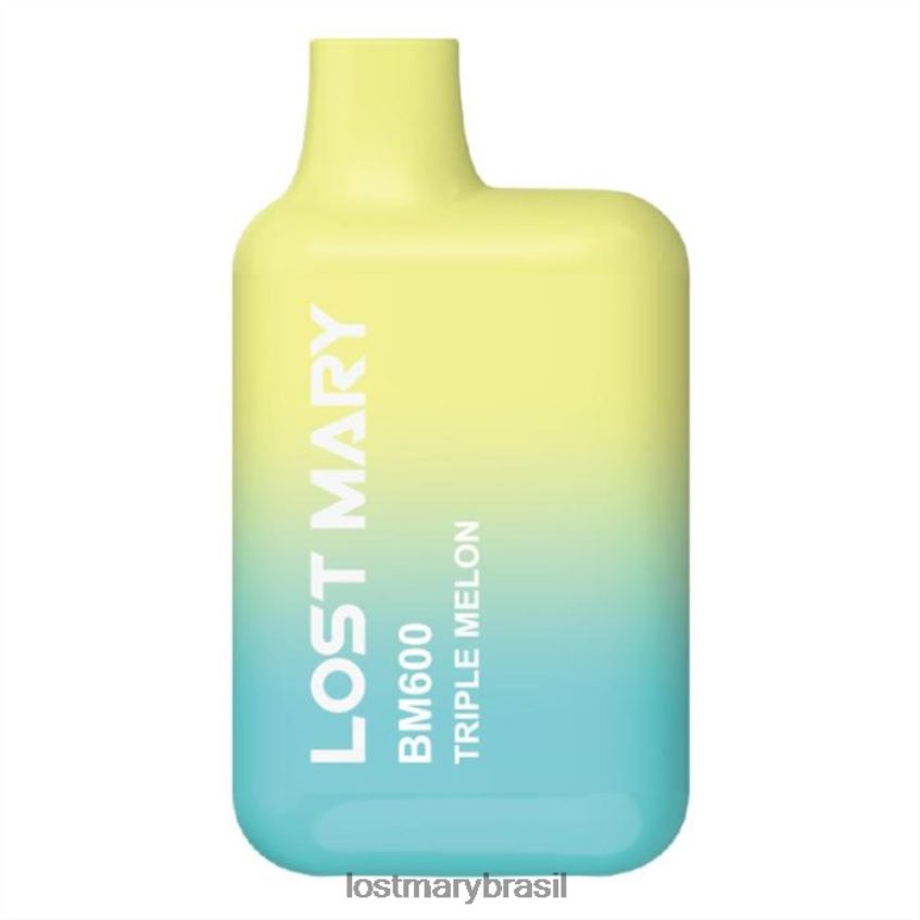 vape descartável mary perdido bm600 H22VDL142 melão triplo | LOST MARY Okusi
