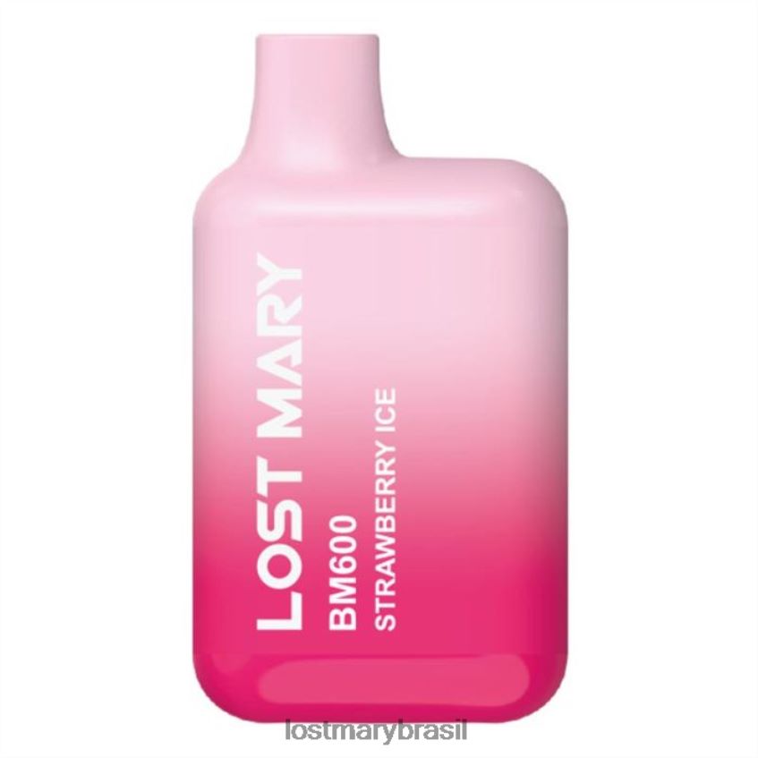 vape descartável mary perdido bm600 H22VDL144 gelo de morango | LOST MARY Vape Okusi