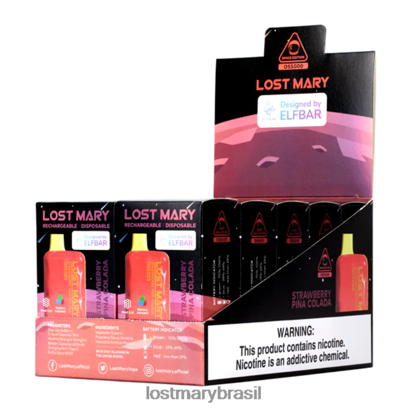 Maria perdida os5000 H22VDL70 piña colada de morango | LOST MARY Vape Flavors