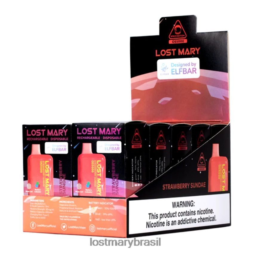 Maria perdida os5000 H22VDL71 sundae de morango | LOST MARY Vape
