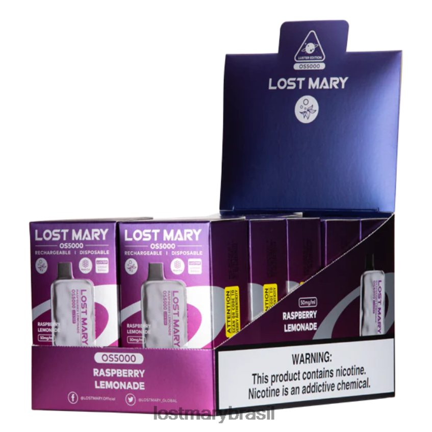 brilho de mary perdida os5000 H22VDL60 limonada de framboesa | LOST MARY Vape Flavors