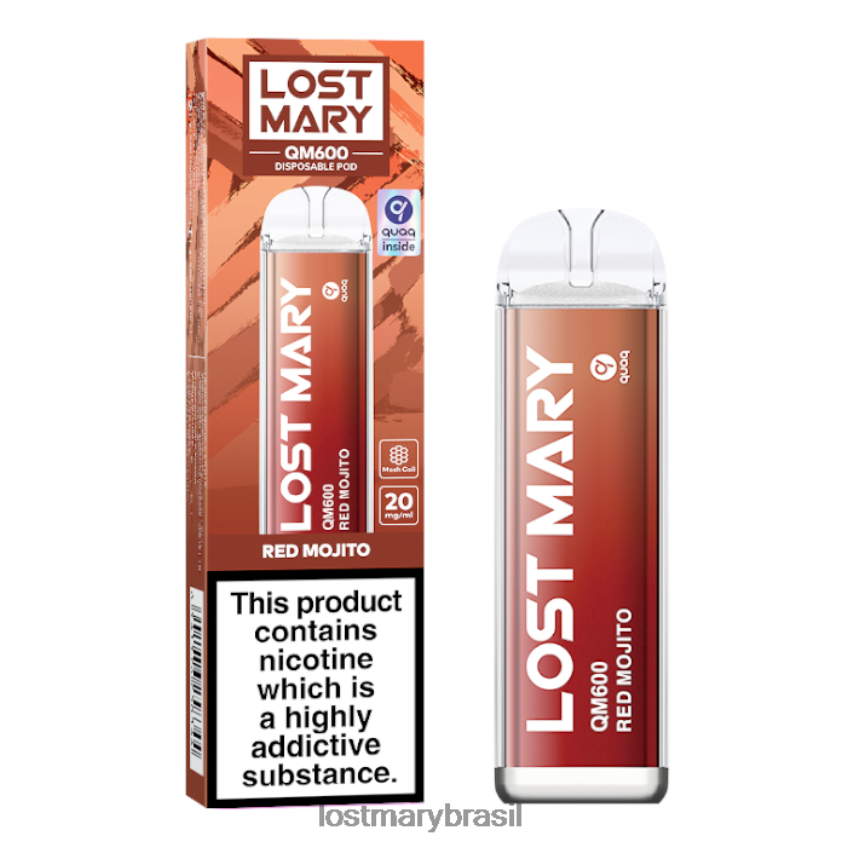vape descartável perdido mary qm600 H22VDL164 mojito vermelho | LOST MARY Vape Okusi