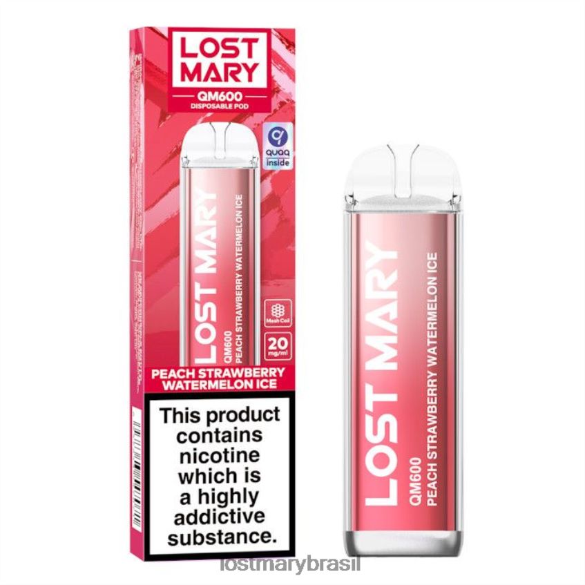 vape descartável perdido mary qm600 H22VDL166 melancia pêssego morango | LOST MARY Price